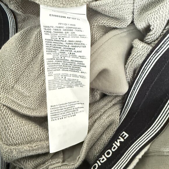 Emporio Armani Mens Gray Cotton Joggers Zip Pocket Sweatpants Logo, XS, S, XL - Picture 8 of 15